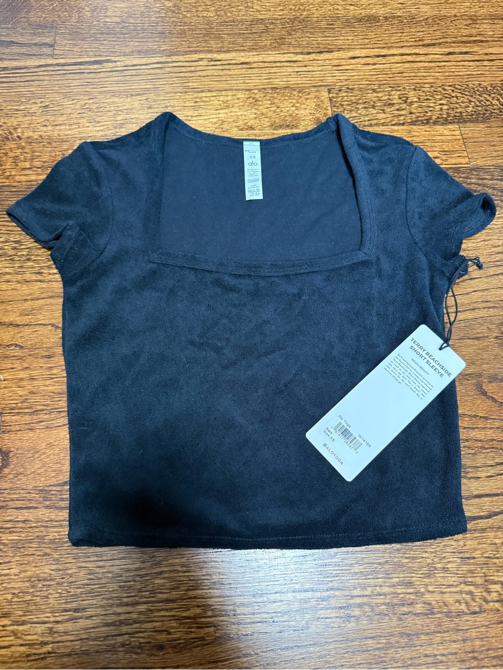 ALO Yoga Black Square Neck Crop Top